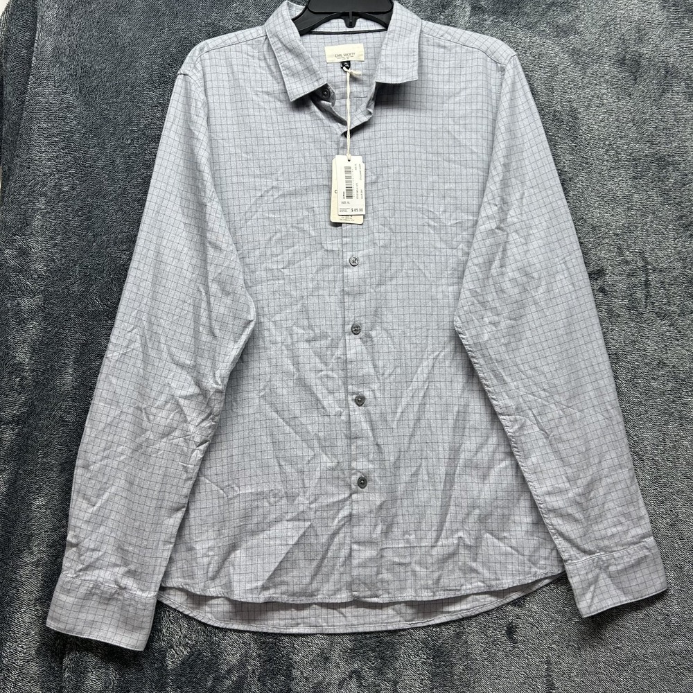 Civil Society Mens Size XL Hager Gray Long Sleeve Button Up Shirt (K9)